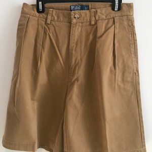 Polo Ralph Lauren Tyler Short chino blue 33" waist 9" inseam pleated